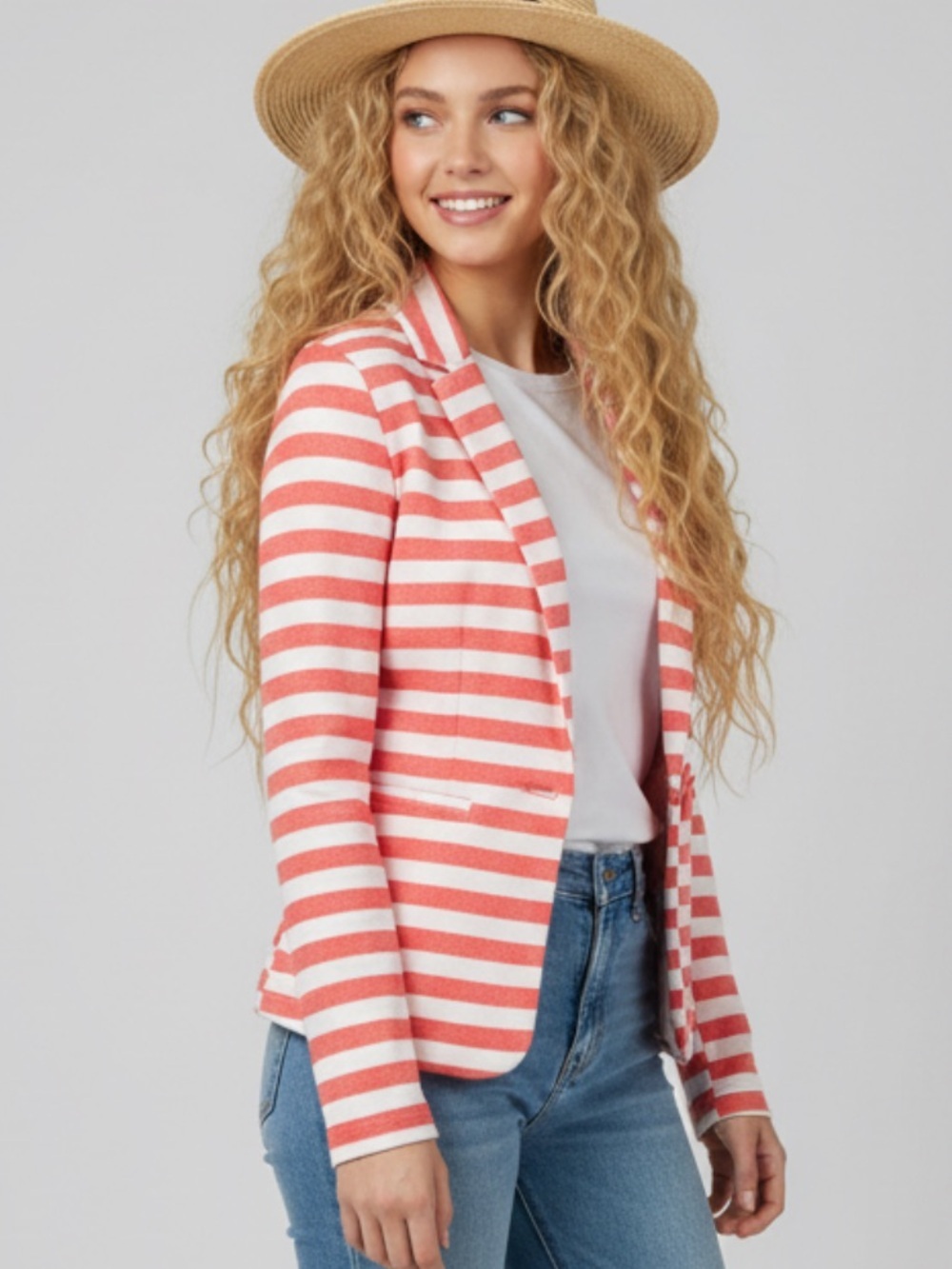 Ci Sono Vibrant Striped Blazer